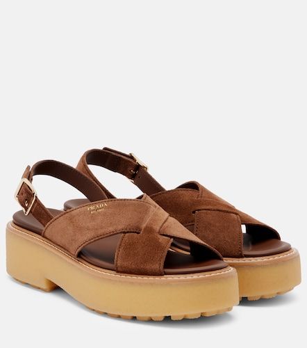 Prada Sandali in suede con platform - Prada - Modalova
