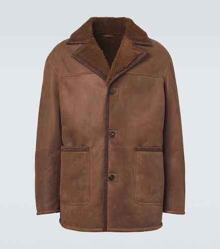 Shearling-trimmed leather jacket - Etro - Modalova