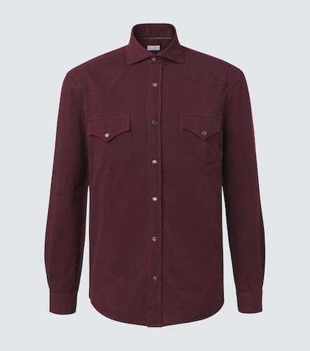 Camicia in piqué di cotone - Brunello Cucinelli - Modalova