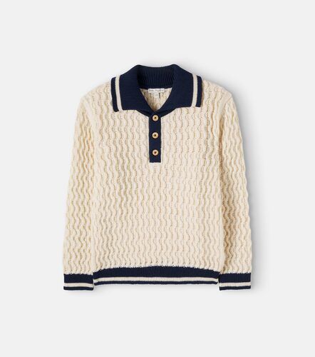 Jersey trenzado Noa en mezcla de algodón y lana - Bebe Organic - Modalova