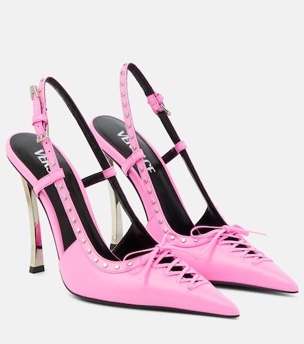 Versace Slingback-Pumps aus Leder - Versace - Modalova