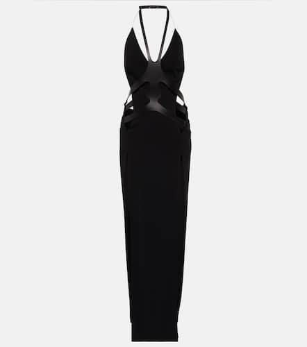 Cutout leather-trimmed halterneck gown - Dion Lee - Modalova