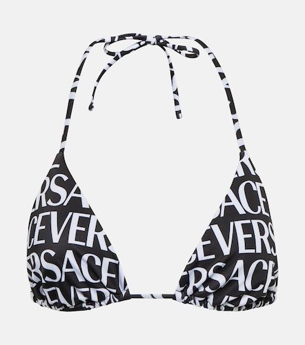 Versace Top bikini con logo - Versace - Modalova