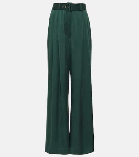 Tuck silk satin wide-leg pants - Zimmermann - Modalova