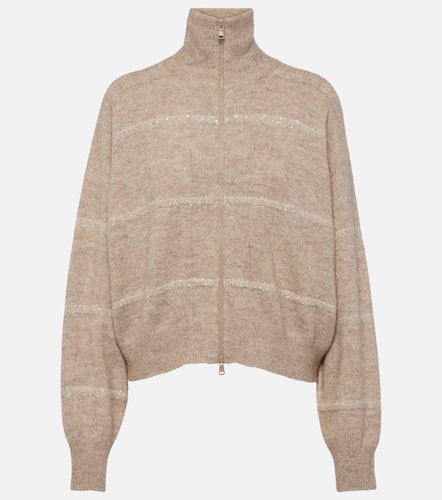 Embellished zip-up sweater - Brunello Cucinelli - Modalova