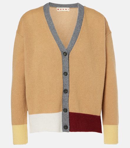 Colorblocked asymmetric cashmere cardigan - Marni - Modalova