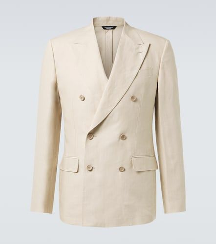 Blazer doppiopetto in lino - Dolce&Gabbana - Modalova