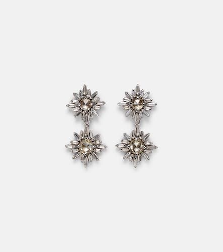 Kt white gold drop earrings with diamonds - Suzanne Kalan - Modalova