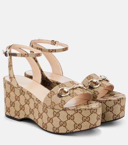 Horsebit GG Canvas platform sandals - Gucci - Modalova