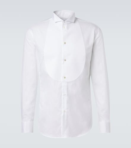 Camicia da smoking in popeline di cotone - Giorgio Armani - Modalova