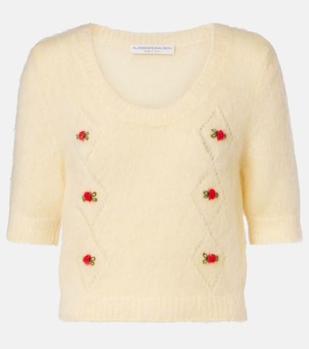 Pullover in misto mohair con ricamo - Alessandra Rich - Modalova