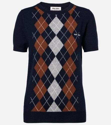 Miu Miu Top Argyle de cachemir - Miu Miu - Modalova