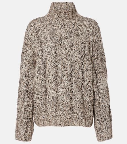Cable-knit wool and cashmere turtleneck sweater - Brunello Cucinelli - Modalova
