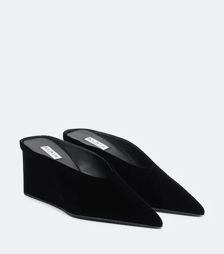 Alaia Cube velvet wedge mules - Alaia - Modalova