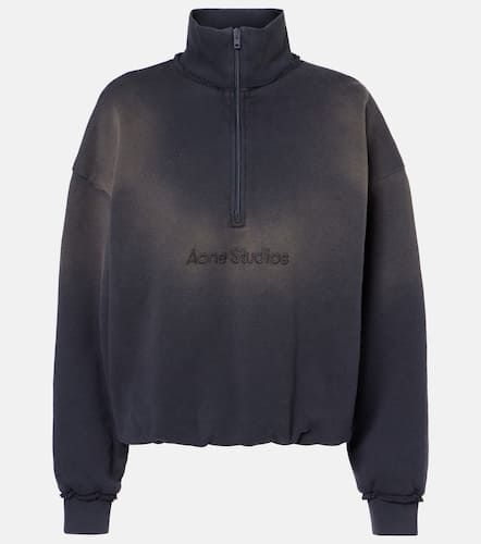 Logo cotton jersey half-zip sweatshirt - Acne Studios - Modalova