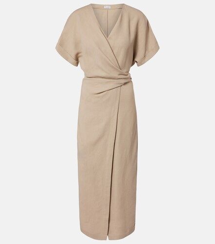 Vestido envolvente drapeado - Brunello Cucinelli - Modalova
