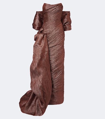 Abito lungo in jacquard plissé - Marmar Halim - Modalova
