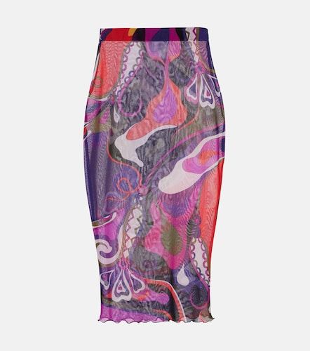 Gonna a tubino Orchidee in mesh - Pucci - Modalova