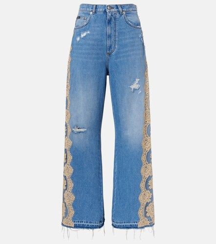 Wide-Leg Jeans mit Spitze - Dolce&Gabbana - Modalova