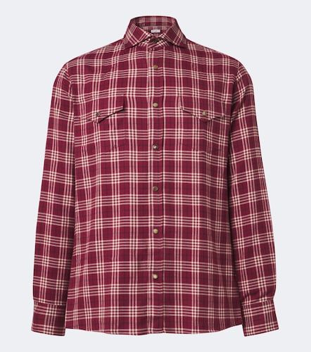 Checked cotton-blend flannel shirt - Brunello Cucinelli - Modalova