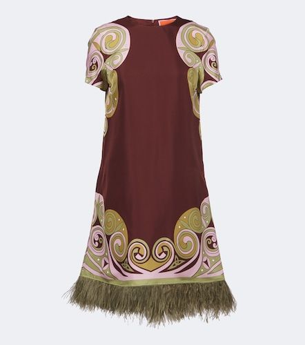 Minikleid Kells Swirl aus Seide mit Federn - La DoubleJ - Modalova