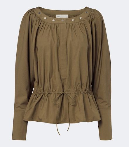 Studded cotton-blend poplin blouse - Tory Burch - Modalova