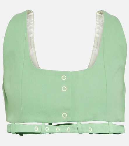 Ganni Crop top en lona de algodón - Ganni - Modalova