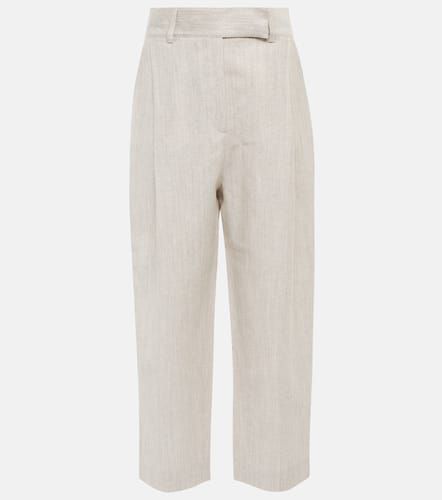 Straight wool and linen pants - Toteme - Modalova