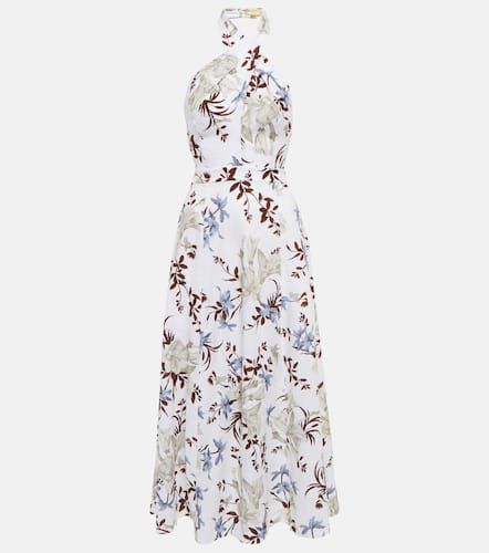 Helena floral halterneck cotton midi dress - Erdem - Modalova