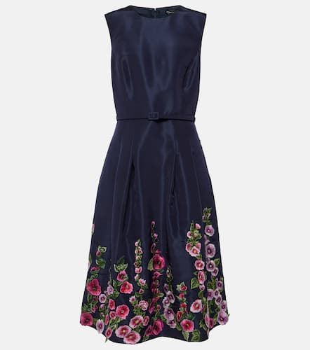 Hollyhock embroidered silk midi dress - Oscar de la Renta - Modalova