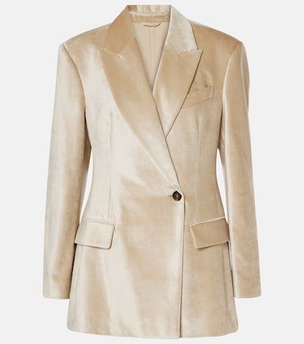 Blazer de terciopelo en mezcla de algodón - Brunello Cucinelli - Modalova