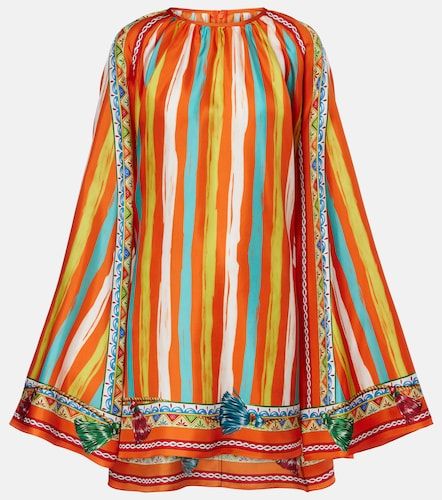 Camicia oversize in seta a righe - Dolce&Gabbana - Modalova