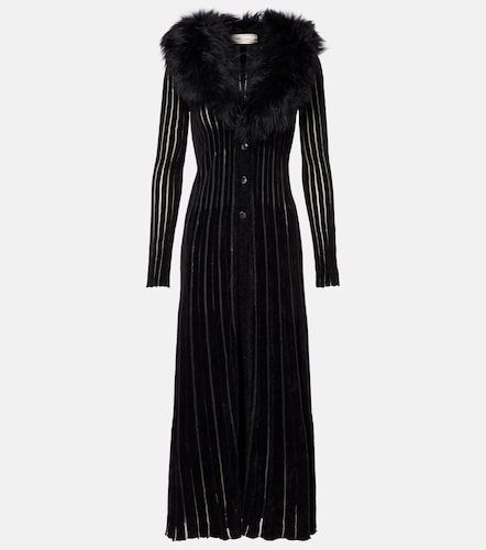 Abito lungo a righe con shearling - Blumarine - Modalova