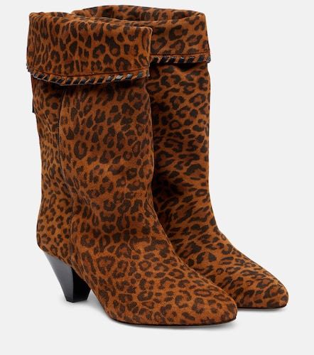 Dalby 55 leopard-print suede ankle boots - Isabel Marant - Modalova