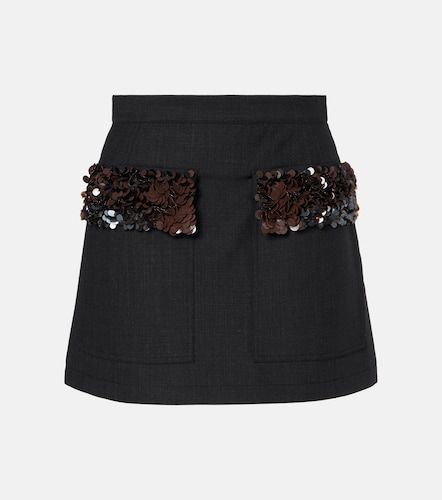 Minigonna in misto lana con paillettes - Plan C - Modalova