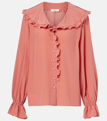 Ruffled silk crepe de chine blouse - Chloe - Modalova