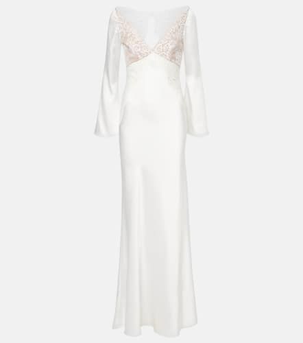 X Christopher Kane lace-trimmed satin gown - Self-Portrait - Modalova