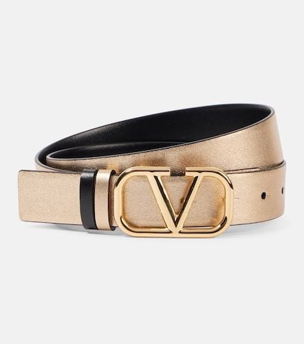 VLogo metallic leather belt - Valentino Garavani - Modalova