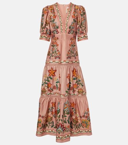 Floral tiered cotton maxi dress - Farm Rio - Modalova