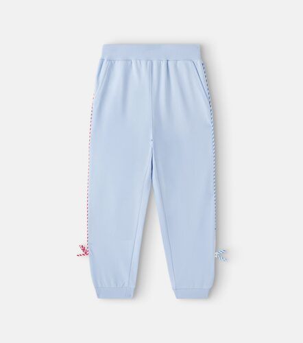 Pantalones deportivos en mezcla de algodón con lazo - Monnalisa - Modalova