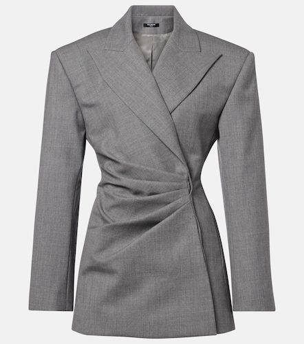 Vestido blazer de lana virgen drapeado - Balmain - Modalova