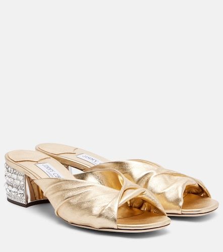 Mala embellished metallic leather mules - Jimmy Choo - Modalova