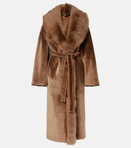 Isadora shearling wrap coat - Nour Hammour - Modalova