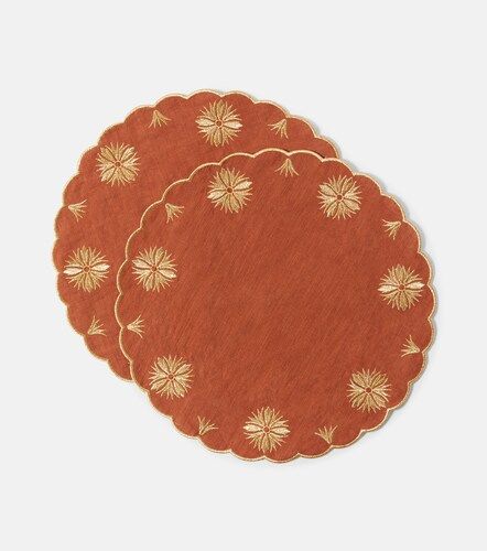 Set di 2 tovagliette Terracotta in lino e cotone - Cabana - Modalova