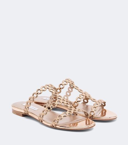 Infinity Chain mirrored leather sandals - Aquazzura - Modalova