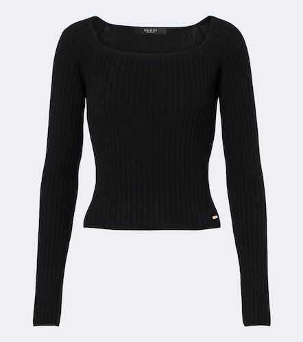 Pullover in lana e cashmere a coste - Gucci - Modalova