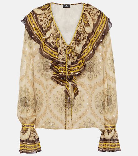 Ruffled paisley silk-blend blouse - Etro - Modalova