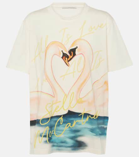 T-shirt in jersey di cotone con stampa - Stella McCartney - Modalova