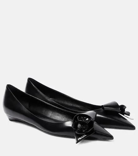 PRADA Leather Ballet Flats for Women | Modalova