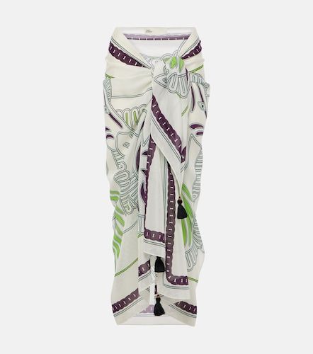 Pareo in cotone e seta con stampa - Tory Burch - Modalova